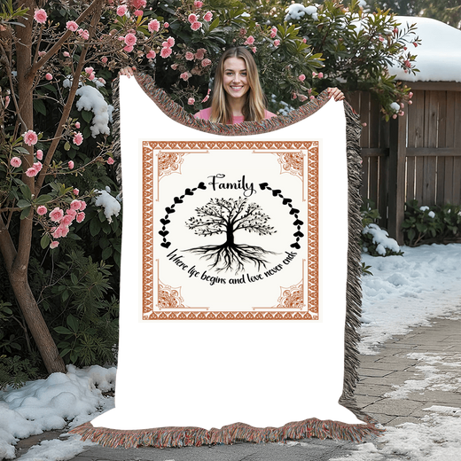 Family Roots, Celtic Tree Woven Blanket